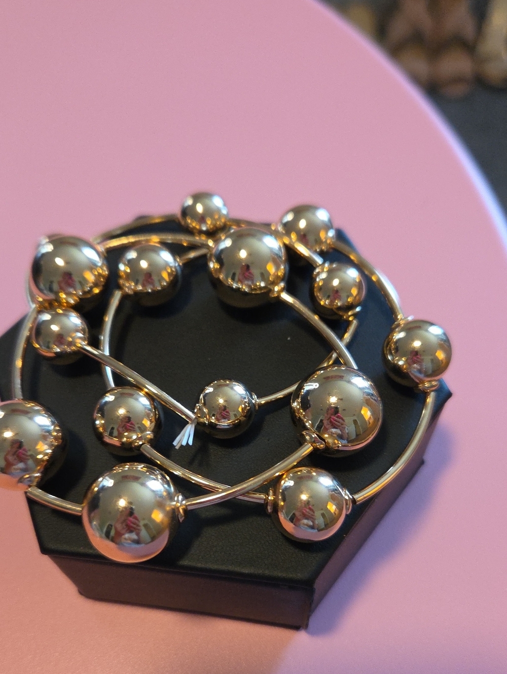 Private Label Gold Plated Multi-Ball Stretch Bracelet